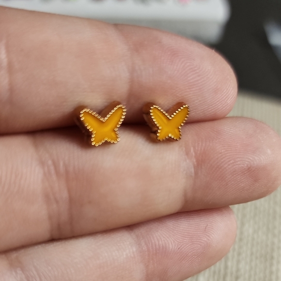 Butterfly Stud Earrings - Picture 1 of 2